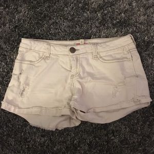 White jean shorts